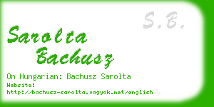 sarolta bachusz business card